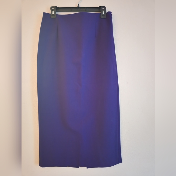 Zara midi skirt back slit purple sz L NWT - Picture 13 of 13